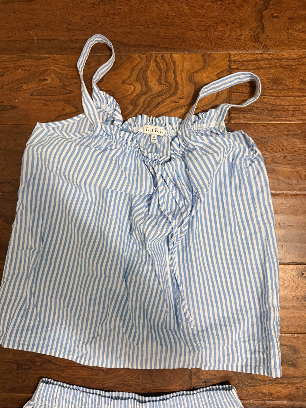 Lake. Light Blue Striped Cami & Short Pajama Set - Picture 2 of 3